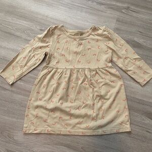 Charming Beige Kids Dress with Pink Accents